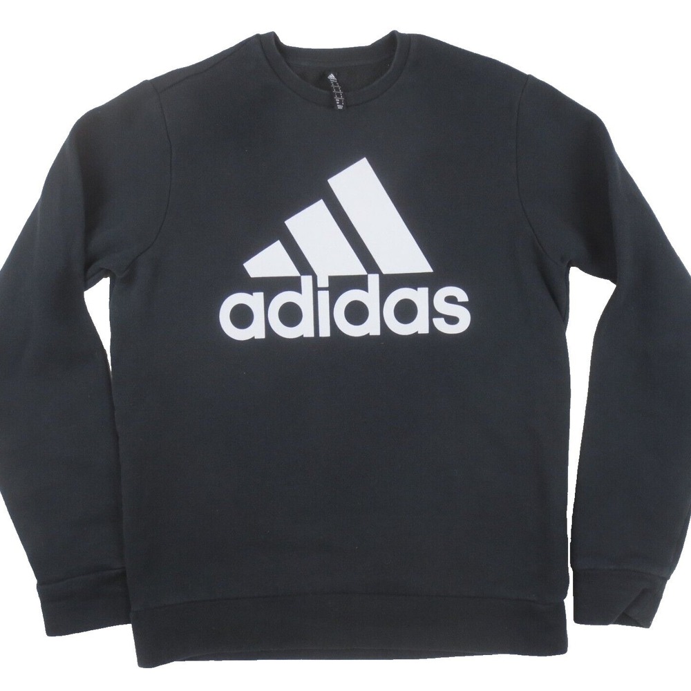 Adidas Golf Sweatshirt Mens Small Black Long Sleeve Pullover Spell Out Logo